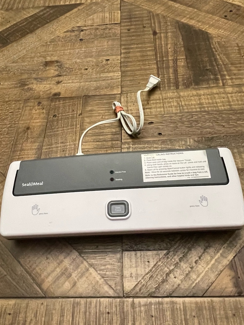 Seal-A-Meal Vacuum Sealer, Compact White Food Sealer with One-Touch Sealing